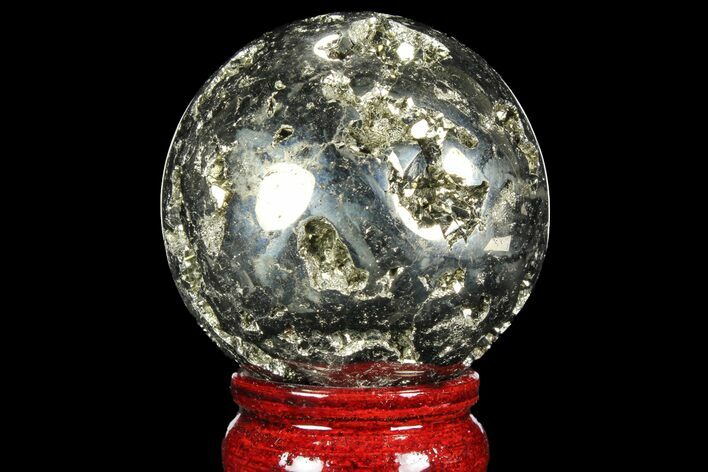 Polished Pyrite Sphere - Peru #97999